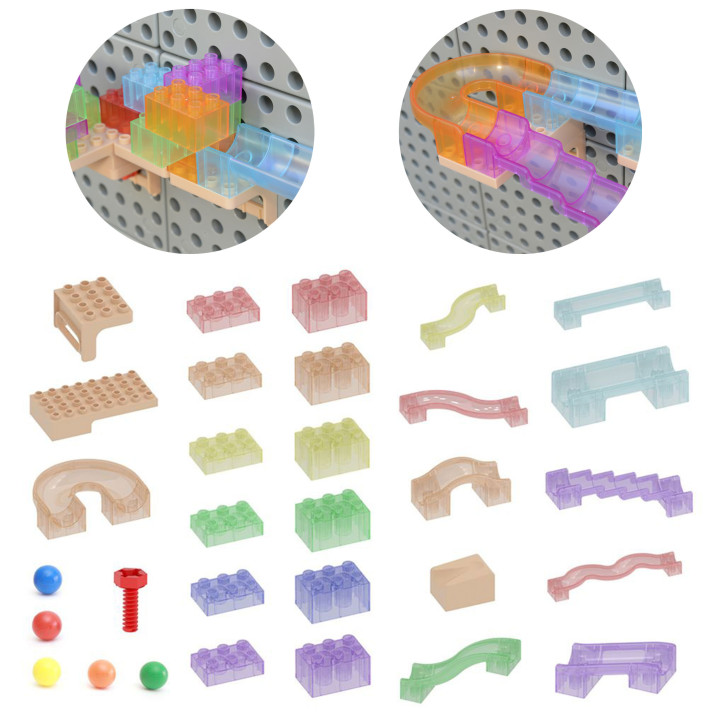 MASTERKIDZ Ball Track Construction Set STEM Board 120 pieces