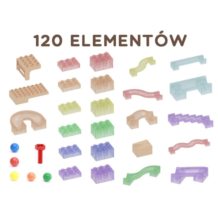 MASTERKIDZ Ball Track Construction Set STEM Board 120 pieces