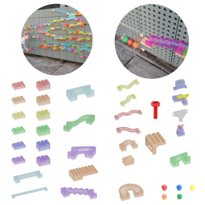 MASTERKIDZ Ball Track Construction Set STEM Board 209 pieces