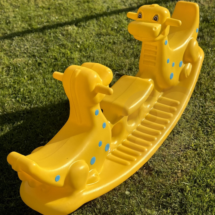 WOOPIE Multi-Person Dino Rocker Balance Swing Yellow