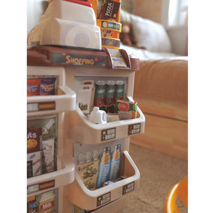 WOOPIE Supermarket Store with Trolley Scale Cash Register Scanner + 48 Accs.