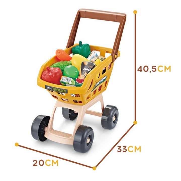 WOOPIE Supermarket z Wózkiem Waga Kasa Skaner + 48 Akcesoriów