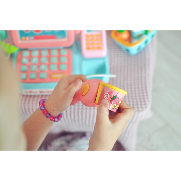 WOOPIE Cash Register For Kids Scanner Scale Microphone + 24 Acc.
