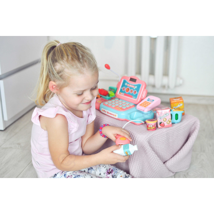 WOOPIE Cash Register For Kids Scanner Scale Microphone + 24 Acc.