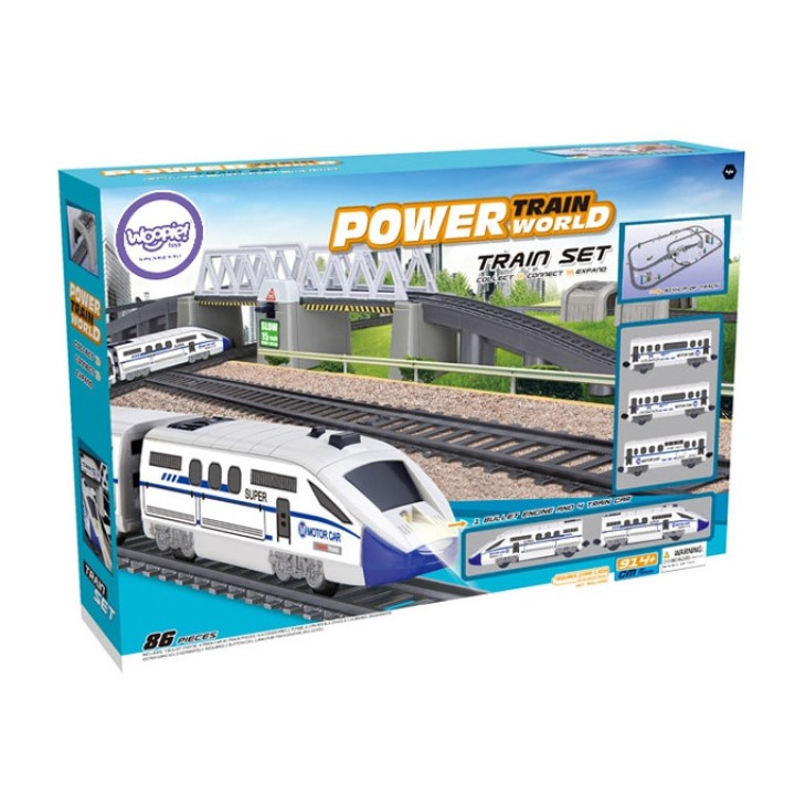 WOOPIE Electric Train Huge 914 cm Track Bridge Tunnel 86 pcs.