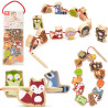 CLASSIC WORLD Wooden Threading Blocks Forest Animals 13 pcs.