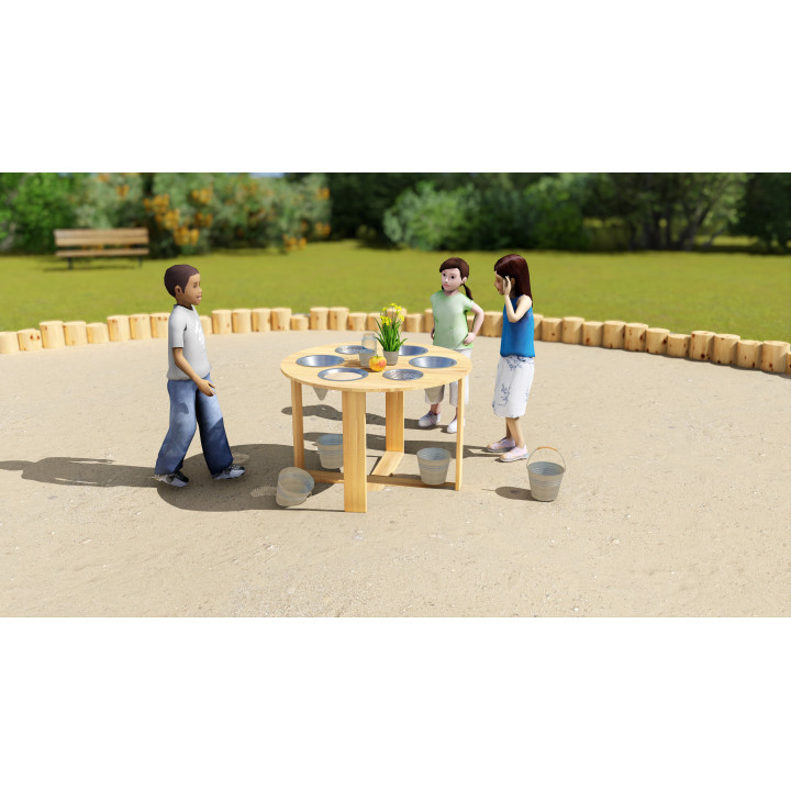 CLASSIC WORLD EDU Educational Garden Table 6 Functions Playing with Sand, Liquid, and Stones