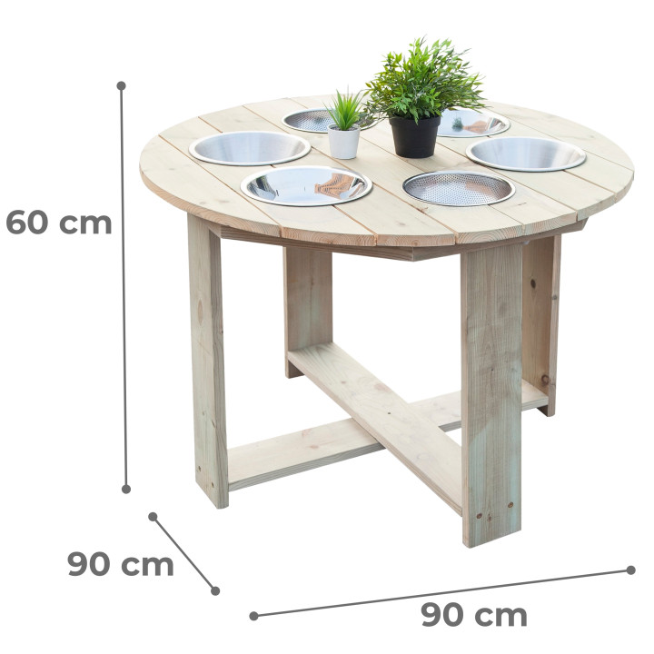 CLASSIC WORLD EDU Educational Garden Table 6 Functions Playing with Sand, Liquid, and Stones