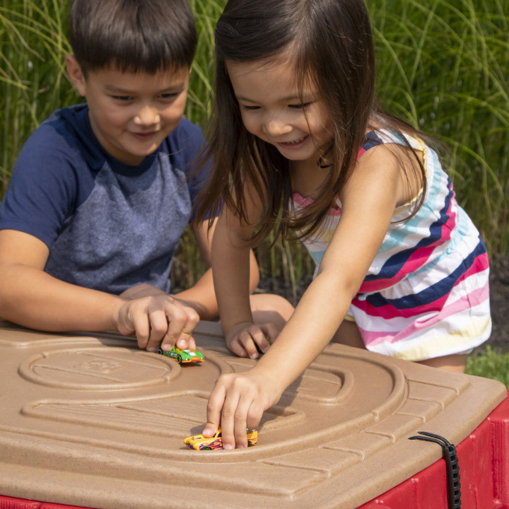 STEP2 Large Sandbox Table with Cover Car Track