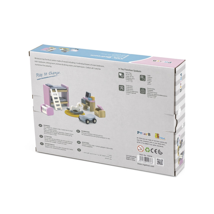 VIGA PolarB Dollhouse Furniture Set for Children's Room