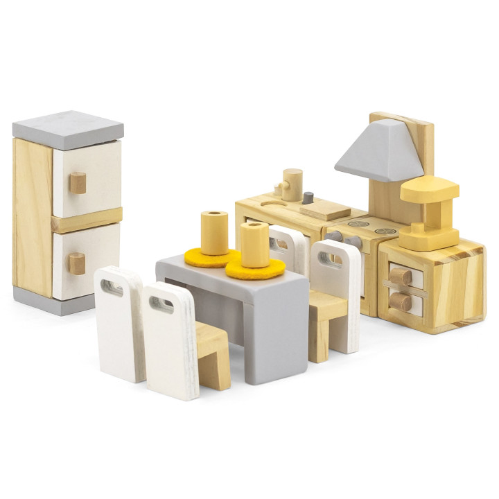 VIGA PolarB Dollhouse Furniture Set Kitchen Dining Room