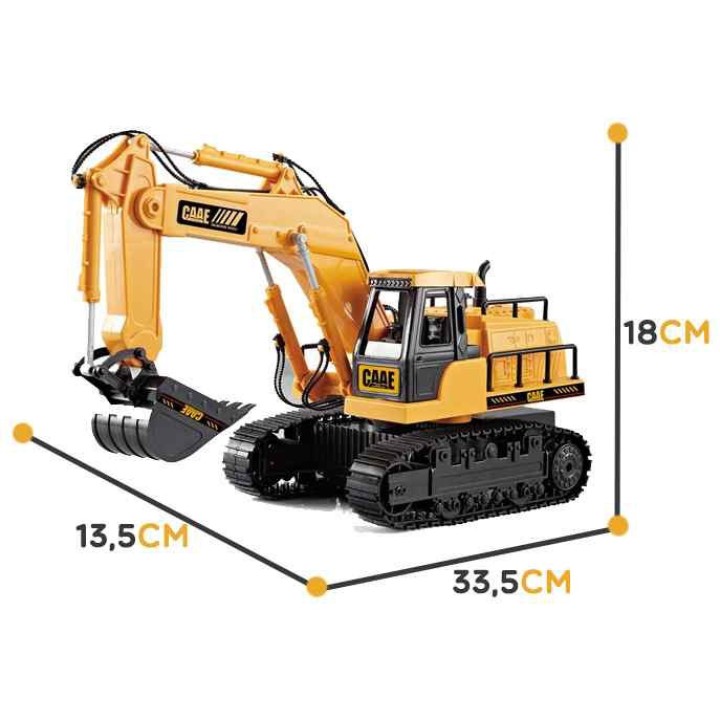 WOOPIE Large Remote Controlled Excavator on Tracks 7 Functions Sound + Acc.