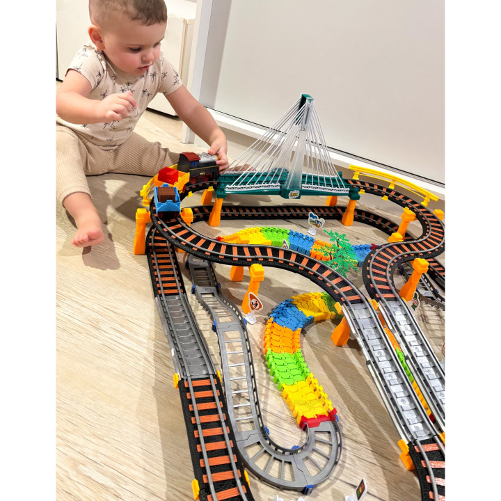 WOOPIE Electric Train Race Track 2in1 Train Viaduct Car XXL 192 pcs.