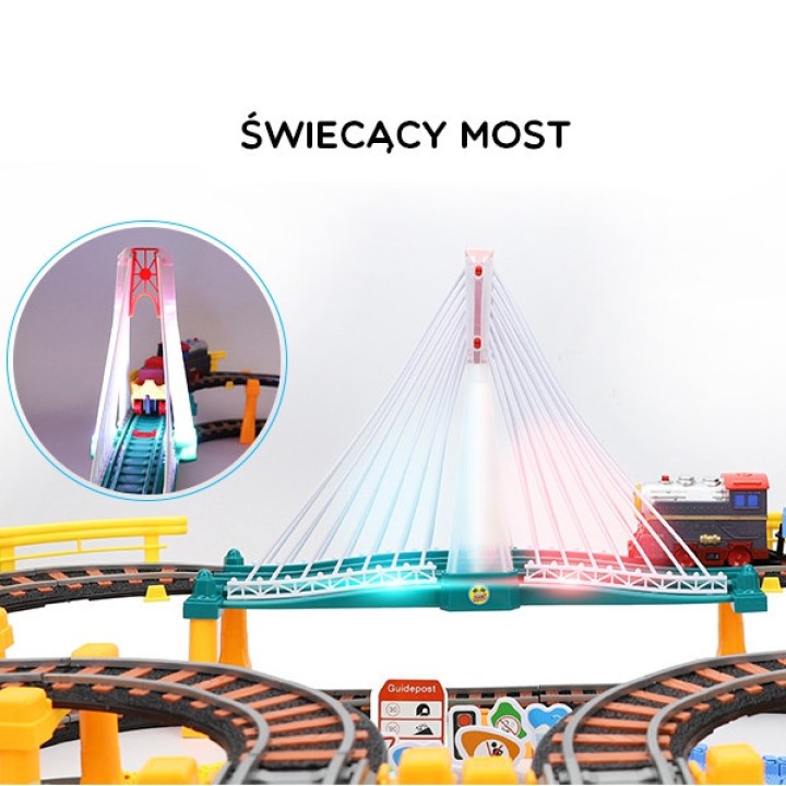 WOOPIE Electric Train Race Track 2in1 Train Viaduct Car XXL 192 pcs.