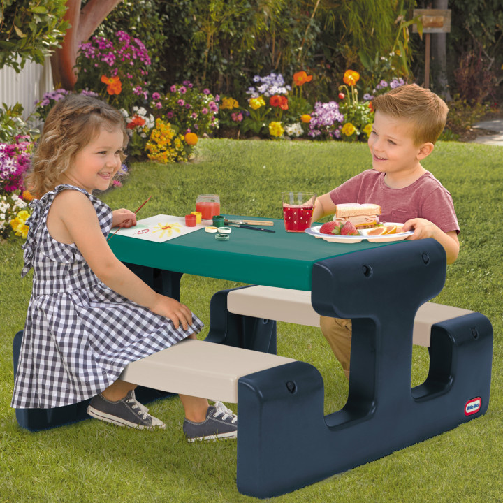 Little Tikes Blue and Green Kids' Picnic Table for the Garden