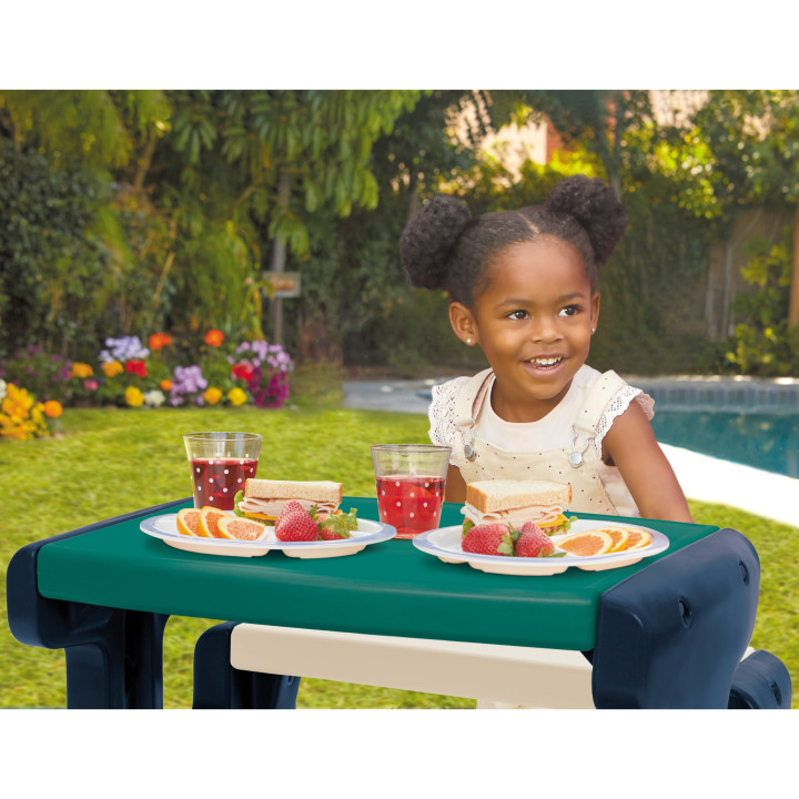 Little Tikes Blue and Green Kids' Picnic Table for the Garden