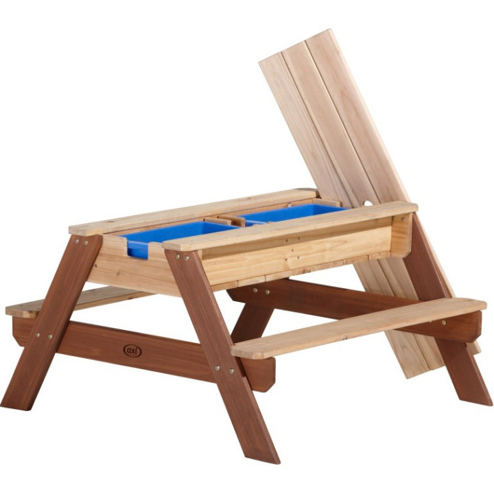 AXI Nick Picnic Table with Bench and Umbrella and Water/Sand Containers