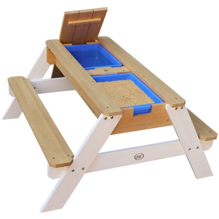 AXI Nick Picnic Table with Bench and Umbrella and Water/Sand Containers