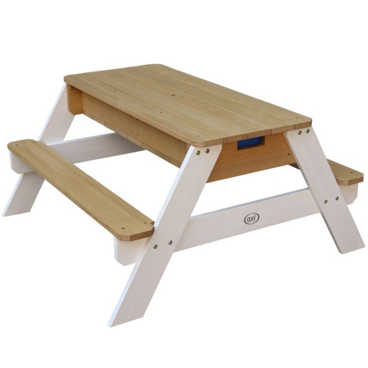 AXI Nick Picnic Table with Bench and Umbrella and Water/Sand Containers