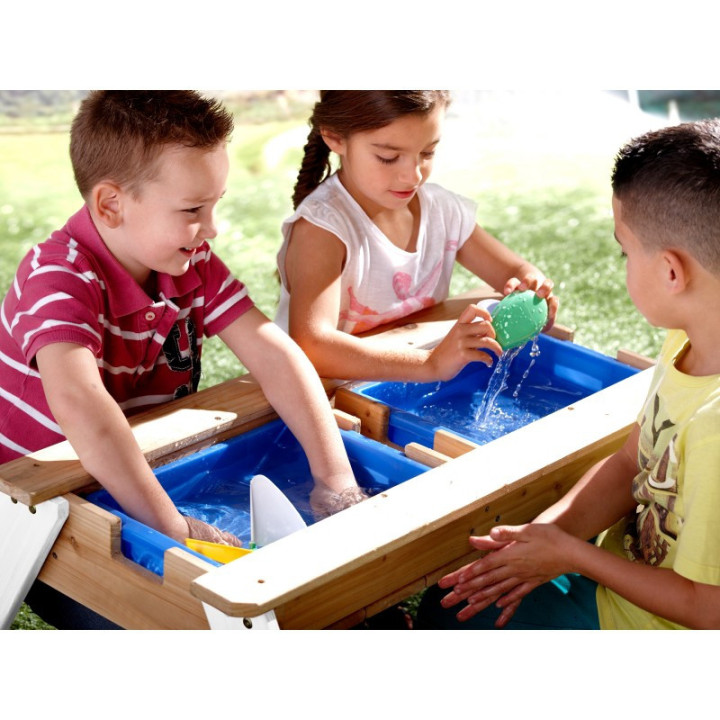 AXI Nick Picnic Table with Bench and Umbrella and Water/Sand Containers