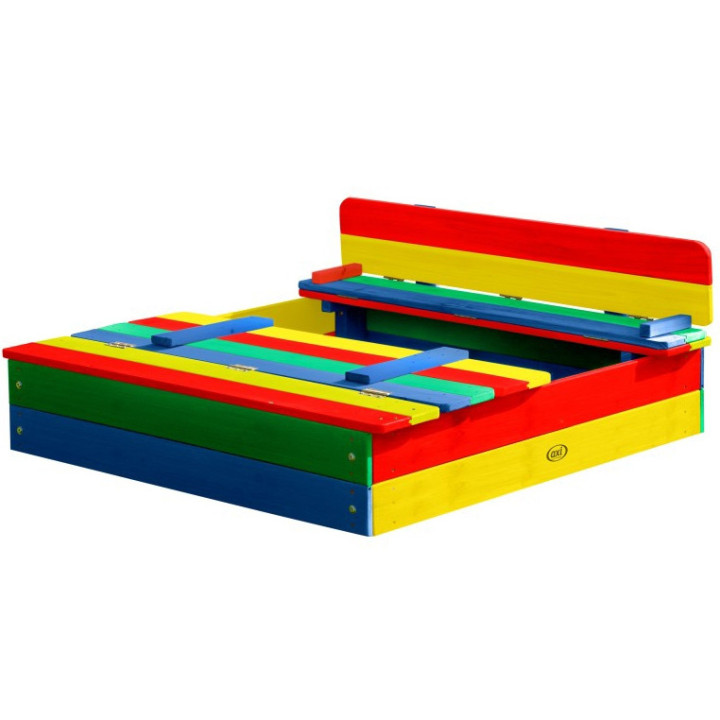 AXI Ella Rainbow Wooden Sandbox with Cover and Benches