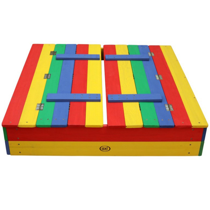 AXI Ella Rainbow Wooden Sandbox with Cover and Benches