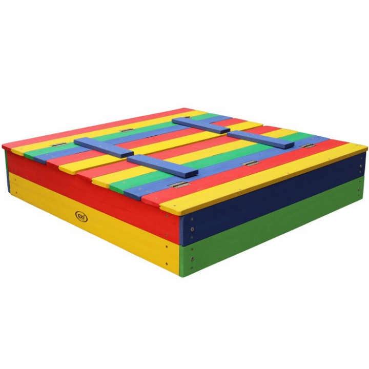 AXI Ella Rainbow Wooden Sandbox with Cover and Benches