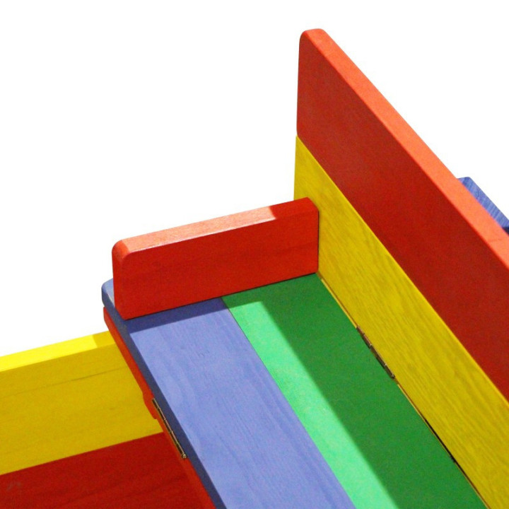 AXI Ella Rainbow Wooden Sandbox with Cover and Benches
