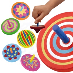 VIGA Colorful Wooden Spinning Top 1pc