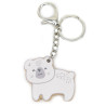 VIGA PolarB Wooden Keychain White Teddy Bear Keyring