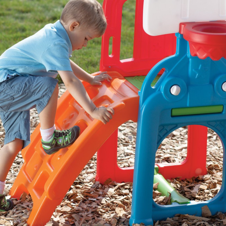 STEP2 Activity Park with Climbing, Slide, Soccer and Basketball
