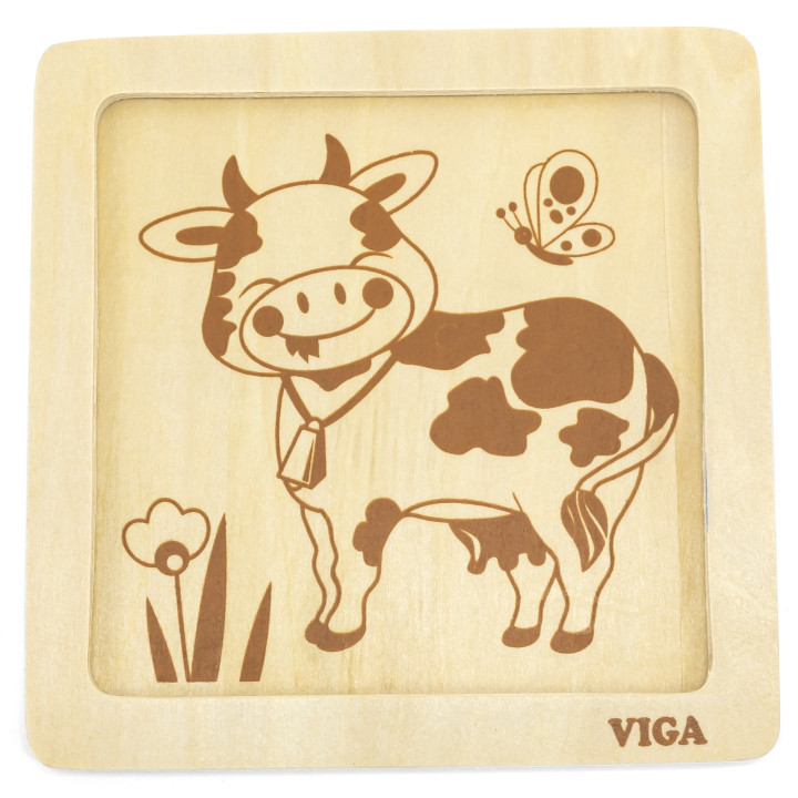 VIGA Poręczne Drewniane Puzzle Konik