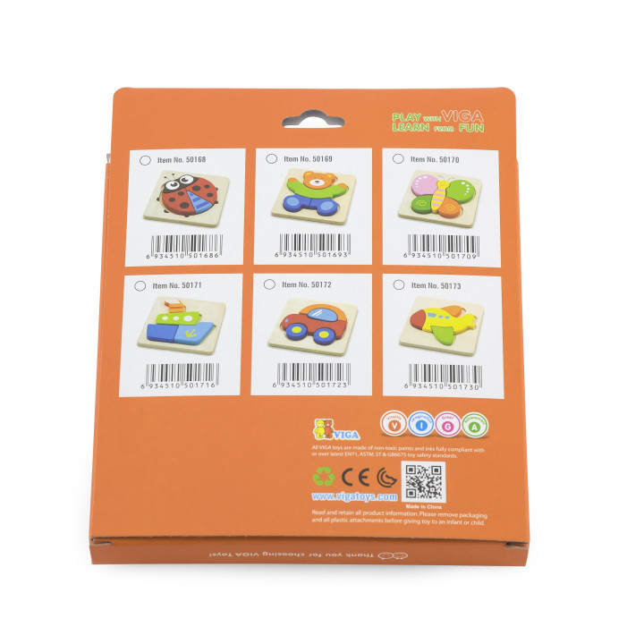 VIGA Baby's First Wooden Puzzle Teddy Bear
