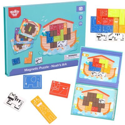 TOOKY TOY Magnetic Montessori Puzzle Logical Puzzle Tetris Noah's Ark 26 pcs.