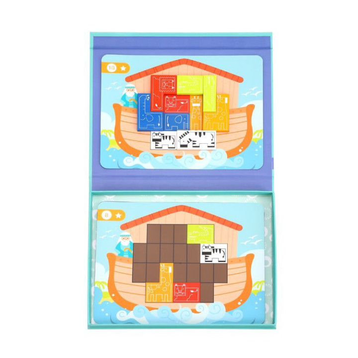 TOOKY TOY Magnetic Montessori Puzzle Logical Puzzle Tetris Noah's Ark 26 pcs.