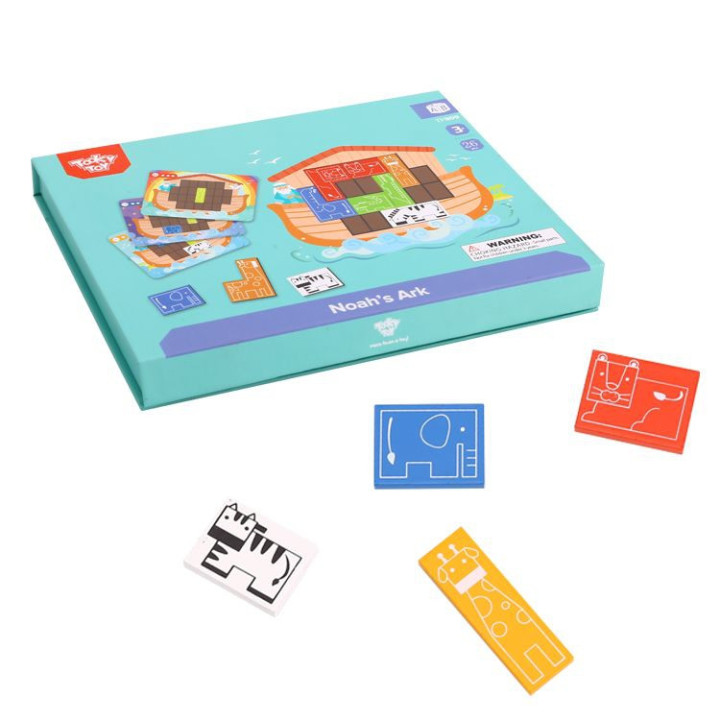 TOOKY TOY Magnetic Montessori Puzzle Logical Puzzle Tetris Noah's Ark 26 pcs.