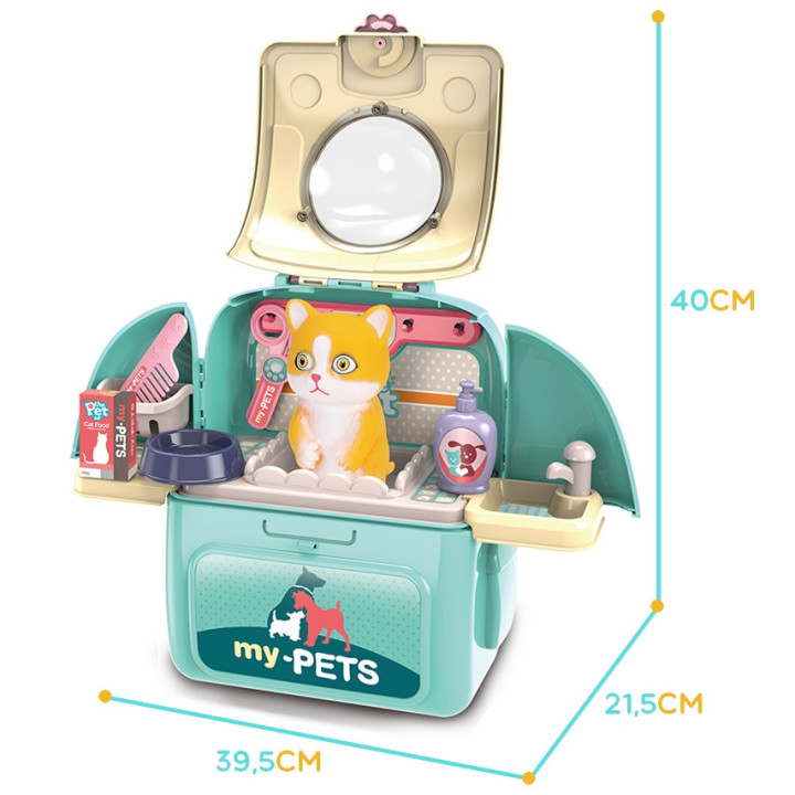 WOOPIE Kotek Przenośny Zestaw Pielęgnacyjny 2w1 w Plecaku Transporter