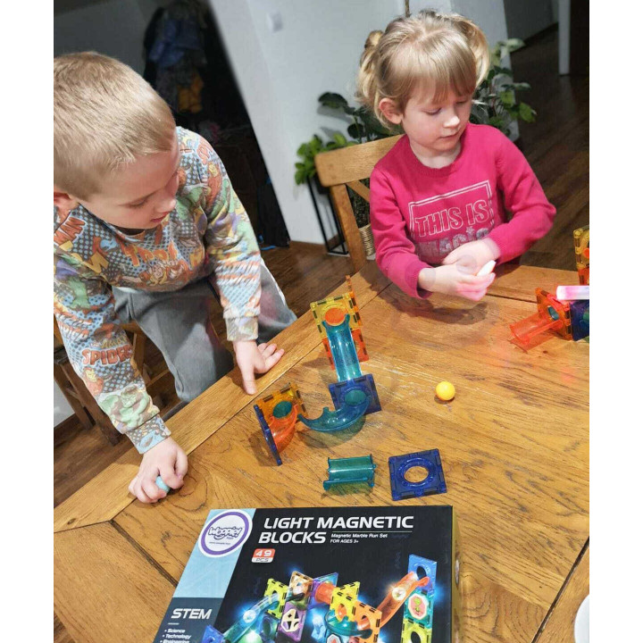 WOOPIE Magnetic Blocks Ball Track Light 49 pcs.