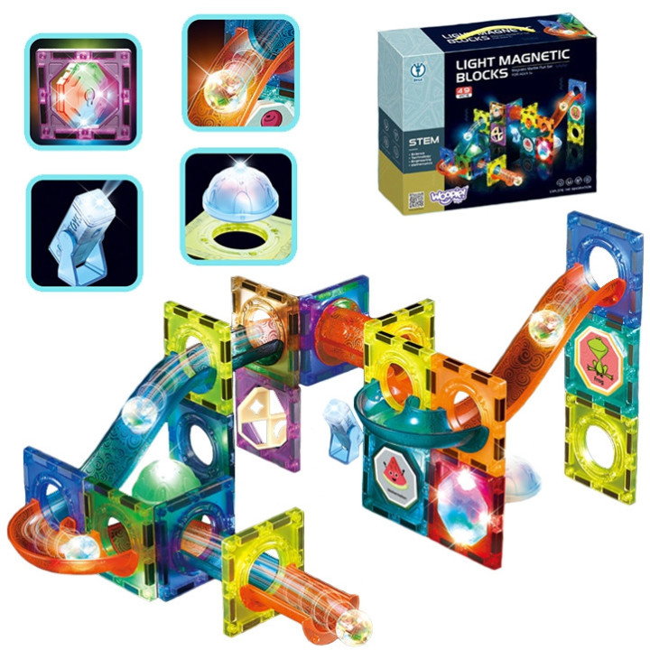 WOOPIE Magnetic Blocks Ball Track Light 49 pcs.