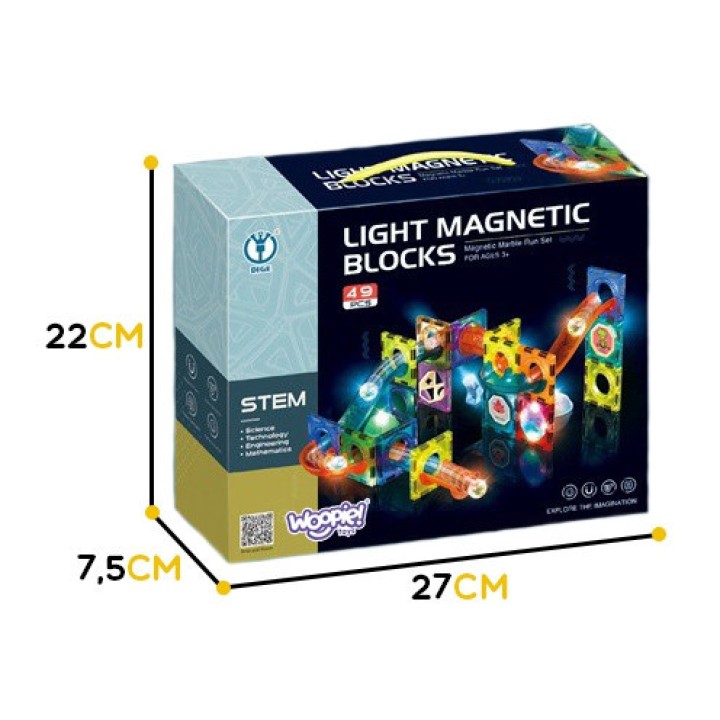 WOOPIE Magnetic Blocks Ball Track Light 49 pcs.