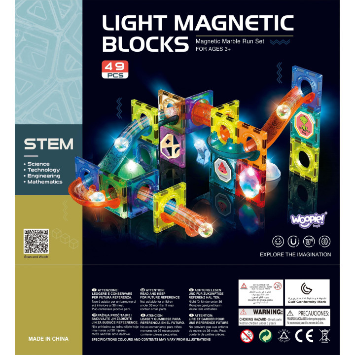 WOOPIE Magnetic Blocks Ball Track Light 49 pcs.