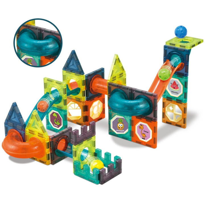 WOOPIE Magnetic Blocks Ball Track Light 75 pcs.