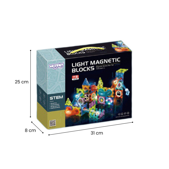 WOOPIE Magnetic Blocks Ball Track Light 75 pcs.