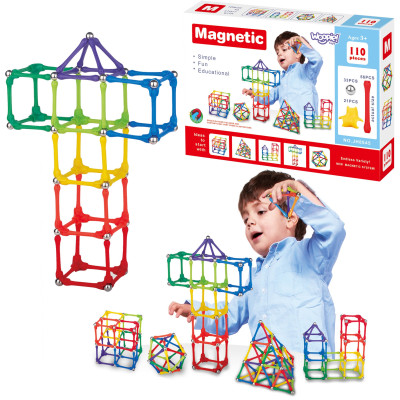 WOOPIE Klocki Magnetyczne Konstrukcyjne Układanka Kreatywna 70 el.