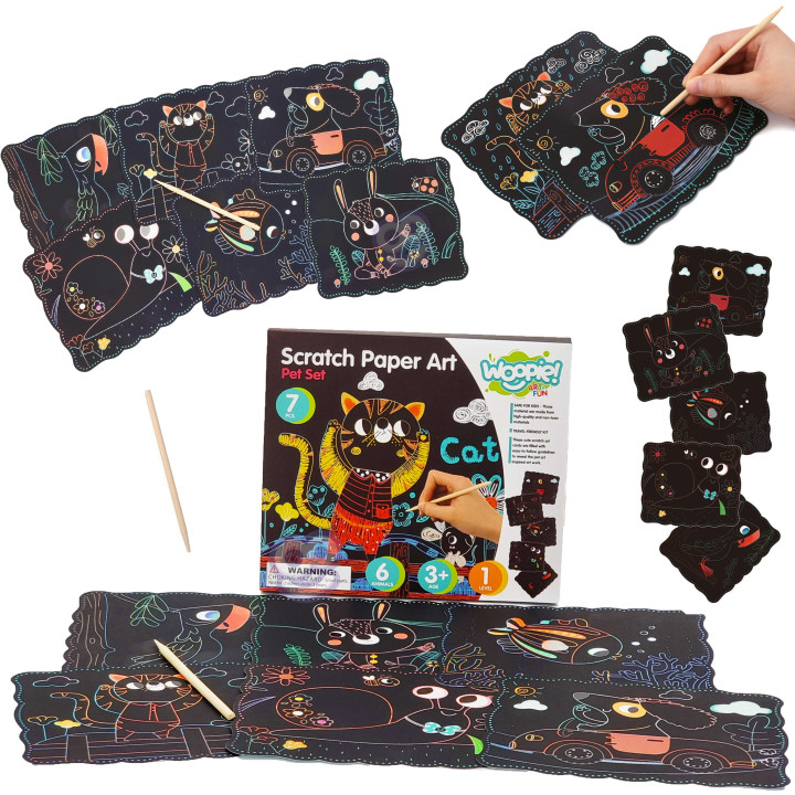 WOOPIE ART&FUN Creative Scratch-Off Set for Children 7 pcs.