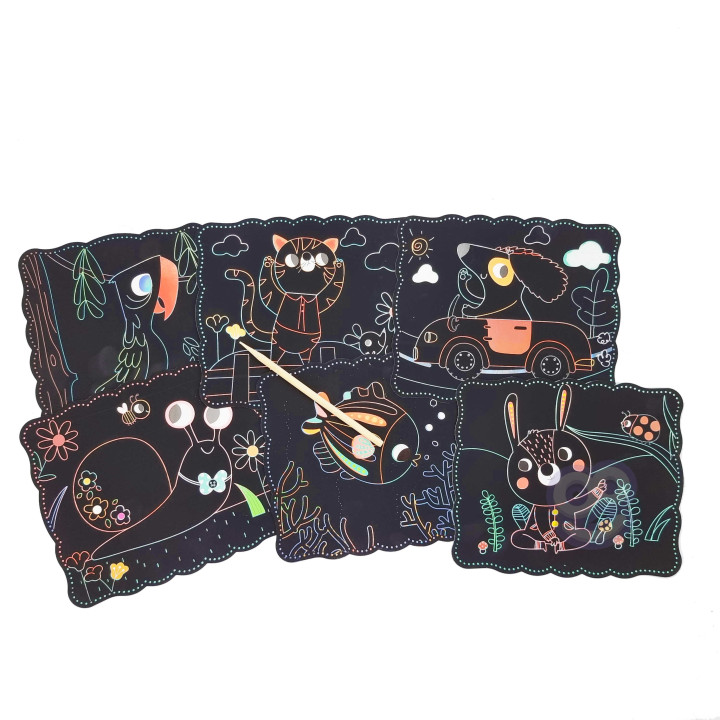 WOOPIE ART&FUN Creative Scratch-Off Set for Children 7 pcs.