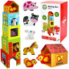 WOOPIE GREEN Farm in Boxes Cube Puzzle + Figures 10 pcs.