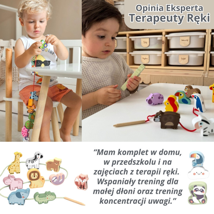 WOOPIE GREEN Wooden Threading Blocks Vehicles Cars 13 pcs.