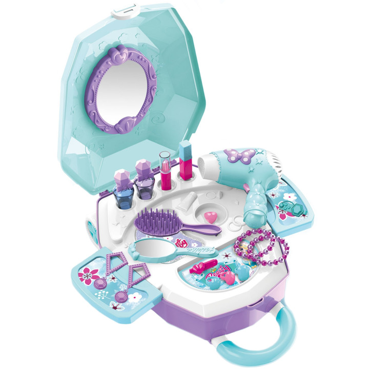 WOOPIE Dressing Table for Girls 2 in 1 Beauty Salon in a Suitcase