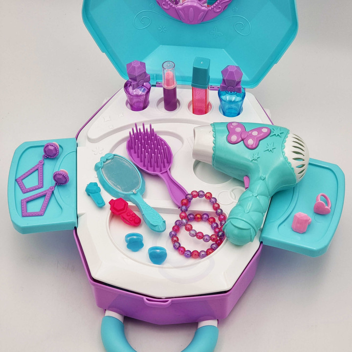 WOOPIE Dressing Table for Girls 2 in 1 Beauty Salon in a Suitcase